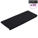 Ljepljivi tepisi za stepenice 30 kom crni 65x24,5x3,5 cm - Crna 65 x 2