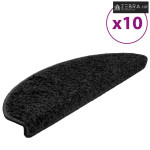 Prostirke za stepenice 10 kom 65x21x4 cm Crne poluokrugle velike - Crn