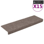 Prostirke za stepenice samoljepljive 15 kom 65x21x4 cm bež pravokutni