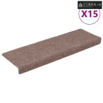 Prostirke za stepenice samoljepljive 15 kom 65x21x4 cm svijetlosmeđa p