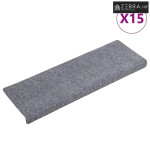 Prostirke za stepenice samoljepljive 15 kom 65x21x4 cm svijetlo sive p