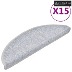 Prostirke za stepenice 15 kom 56x17x3 cm svijetlo sive poluokrugle - S