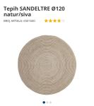 Prodajem okrugli tepih Sandeltre 120 natur/siva