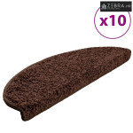 Prostirke za stepenice 10 kom 65x21x4 cm Smeđe poluokrugle velike - Sm