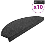 Prostirke za stepenice 10 kom 65x24x4 cm antracit poluokrugle velike -