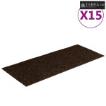 Prostirke za stepenice samoljepljive 15 kom 60x25 cm smeđe pravokutne