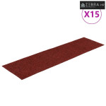 Prostirke za stepenice samoljepljive 15 kom 76x20 cm bordo crvene prav
