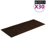 Prostirke za stepenice samoljepljive 30 kom 60x25 cm smeđe pravokutne