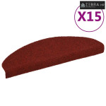 Prostirke za stepenice, samoljepljive, 15 kom, 65x21x4 cm, bordo crven