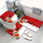 Set od 3 prostirki za kupaonicu s uzorkom pahuljice,krave i snjegovića