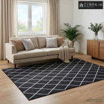 Tepih ORIZ Crni dijamantni uzorak 120 x 170 cm 100% poliester - Crni d