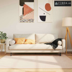 Tepih Print Krema 170 x 120 cm Poliester i PVC - Krema 120 x 170 cm