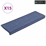 Prostirke za stepenice 15 kom 65x21x4 cm plave pravokutne rubove - Pla