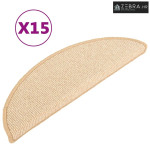 Prostirke za stepenice 15 kom 56x17x3 cm krem poluokrugle - Krema 56 x