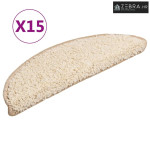 Prostirke za stepenice 15 kom 56x17x3 cm krem poluokrugle - Krema 56 x