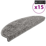 Prostirke za stepenice 15 kom 65x21x4 cm sive poluokrugle velike - Siv