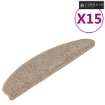 Prostirke za stepenice 15 kom 65x21x4 cm Smeđe poluokrugle velike - Sm