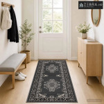 Trkački tepih FLORNES Tkani Sivi uzorak 67 x 400 cm PP 7 mm - Sivi uzo