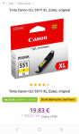 Tinte Canon, 551BK, 551Y, 551C, 551M, 550PGBK XL, PGI-5BK, 8BK, 8M, 8C