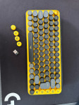 Tipkovnica Logitech POP Keys, mehanička, bežična, žuto-crna