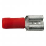 Konektor djelomično izolirani crveni, širina utikača 6,3x0,8 mm