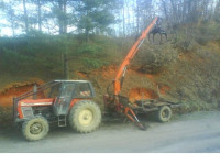 traktor ursus c385a + šumska prikolica sa kranom