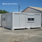 Modularni objekt 7×6 m (42 m²) – 2 spojena kontejnera Premium