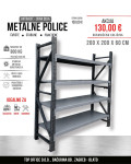 METALNE POLICE ,2000mm x 600mm x 2000mm ,CRNO SIVA ,130€ sa pdv-om