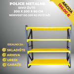 METALNE POLICE ,2000mm x 600mm x 2000mm ,CRNO ŽUTA  ,150€ sa pdv-om