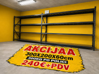 *na 24 RATE BESKAMATNO* Metalni regal police 300x200x60cm 300kg novo