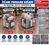 Žičane prodajne košare za trgovine