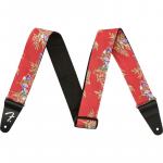 FENDER 2 HAWAIAN STRAP RED FLORAL