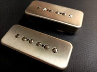 RAW NICKEL SILVER P90 SOAP BAR Pickups SET 50s Handcrafted Q Pickups