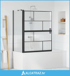 Ekran za kadu i tuš Crna i prozirna 100 x 68 x 128 cm - NOVO