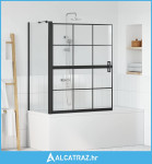 Ekran za kadu i tuš Crna i prozirna 100 x 68 x 128 cm - NOVO