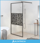 Pregrada za tuš 115 x 195 cm staklo ESG s uzorkom kamena crna - NOVO