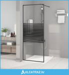 Pregrada za tuš crna 80 x 195 cm s prozirnim staklom ESG - NOVO