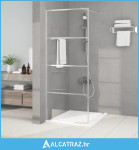 Pregrada za tuš srebrna 80 x 195 cm s prozirnim staklom ESG - NOVO