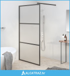 Pregrada za tuširanje 115 x 195 cm s mutnim staklom ESG crna - NOVO