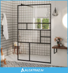 Pregrada za tuširanje s prozirnim staklom ESG 100 x 195 cm crna - NOVO