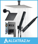 Set slavine za tuš, stropni tuš s efektom kiše 254 mm, zidnom glavom o