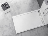 Tuš kada Kamen Verosan+ 100 x 90 cm s linijskim odvodom – bijela