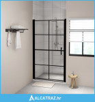 Vrata za tuš od kaljenog stakla 100 x 178 cm crna - NOVO