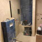 Walk in tuš stijena Voxort Blue Black 90