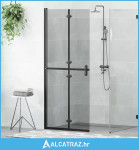Walk-In zid za tuširanje Crna 80 x 6,5 x 190 cm - NOVO