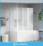Zavjesa za kadu Matirano 120 x 70 x 137 cm Aluminij - NOVO