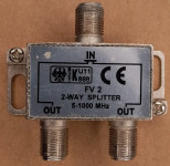 FV2 2-WAY SPLITTER 5-1000 MHz – F konektori, TV/SAT antenski razdjelni