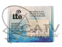 Antensko tv pojačalo LTE 4 izl. sa reg. DVB-T/T2/UHF/VHF/FM15-30dB