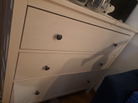 HEMNES Kommode mit 3 Schubladen, weiß gebeizt, 108x96 cm