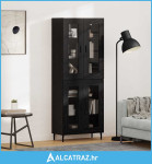 Highboard 2 pcs Crni hrast Inženjerska drva i staklo - NOVO